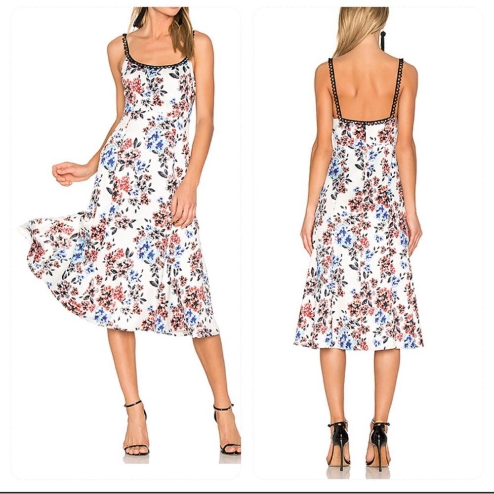 NBD Secora Midi Dress White Floral REVOLVE